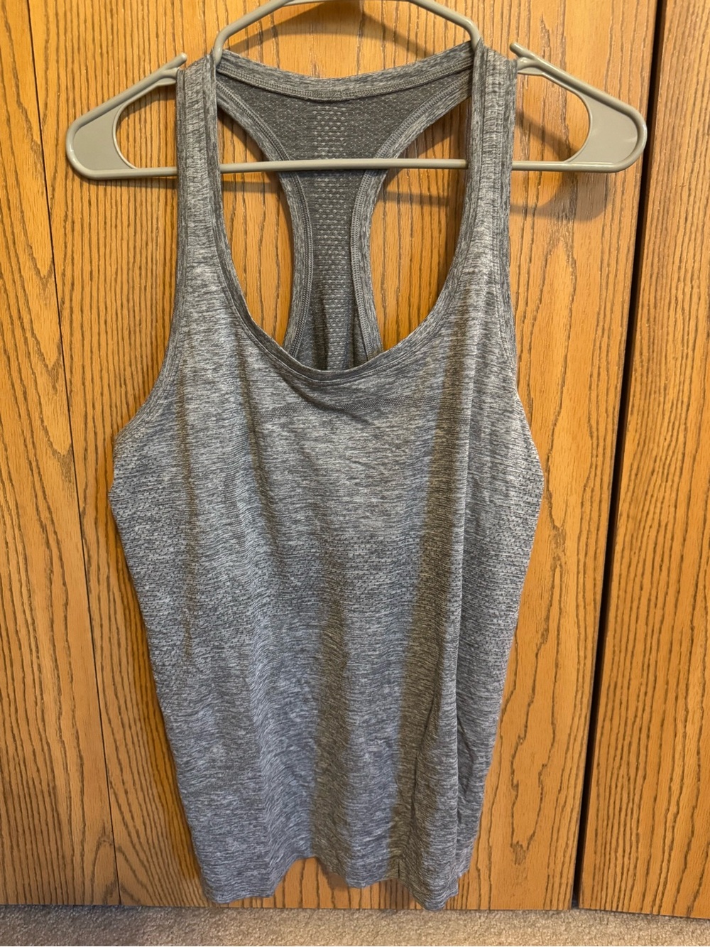 Lululemon Swiftly Tech Racerback Tank Top in a heathered gray